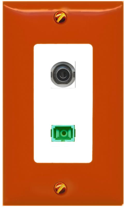 RiteAV 3.5mm SC-APC-SX Wall Plate [Orange/White]