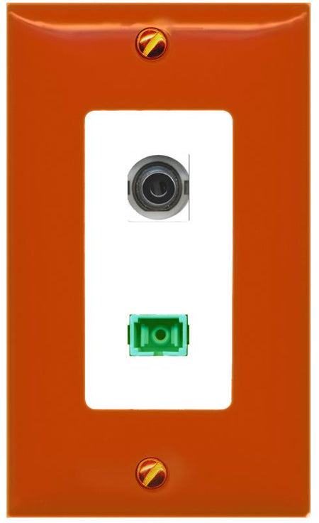 RiteAV 3.5mm SC-APC-SX Wall Plate [Orange/White]