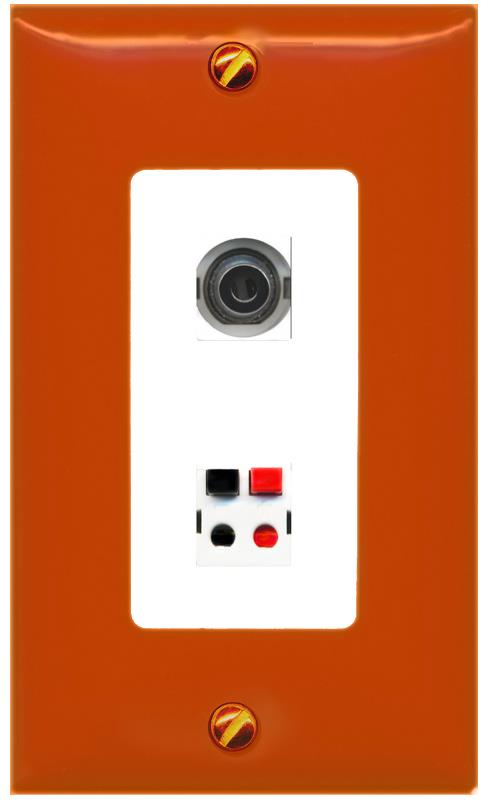 RiteAV 3.5mm SPEAKER Wall Plate [Orange/White]