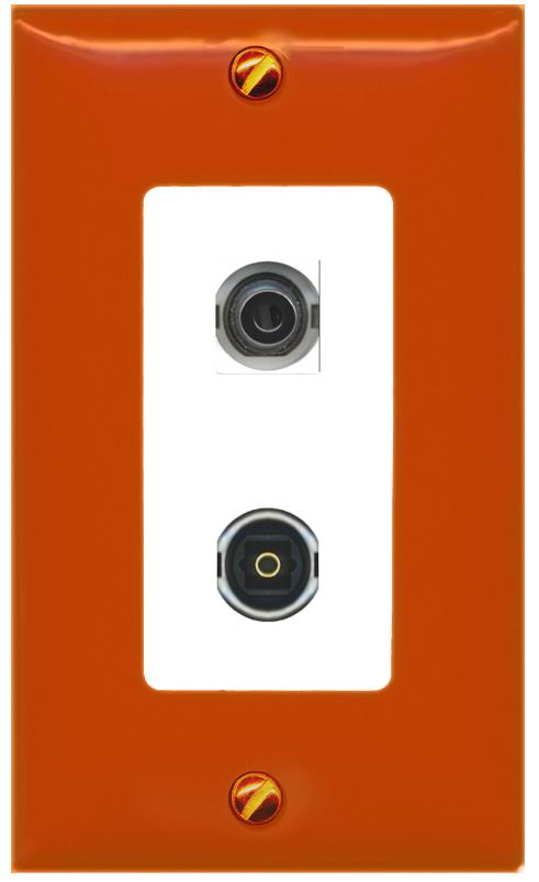 RiteAV 3.5mm TOSLINK Wall Plate [Orange/White]