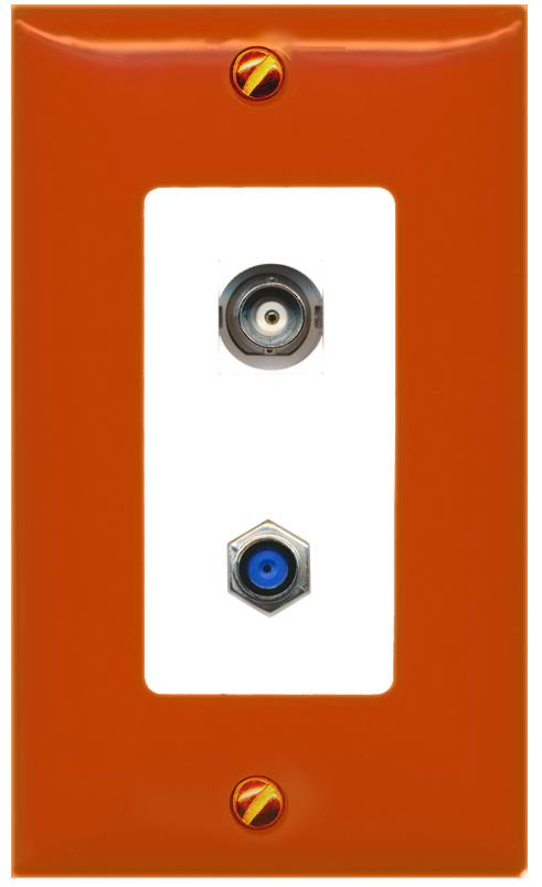 RiteAV BNC F81 Wall Plate [Orange/White]