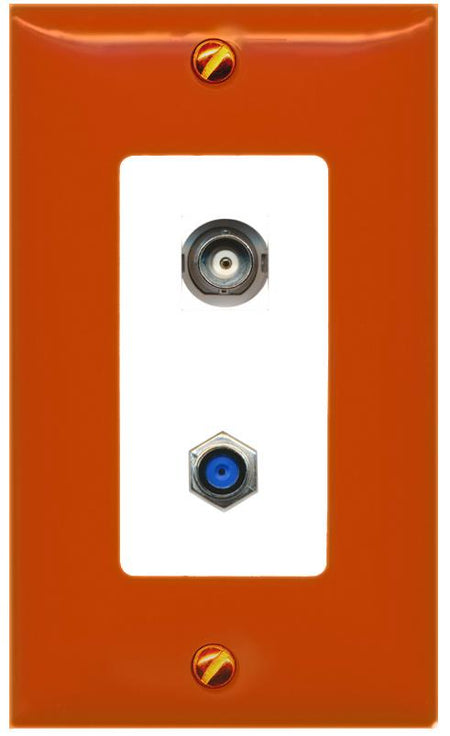 RiteAV BNC F81 Wall Plate [Orange/White]