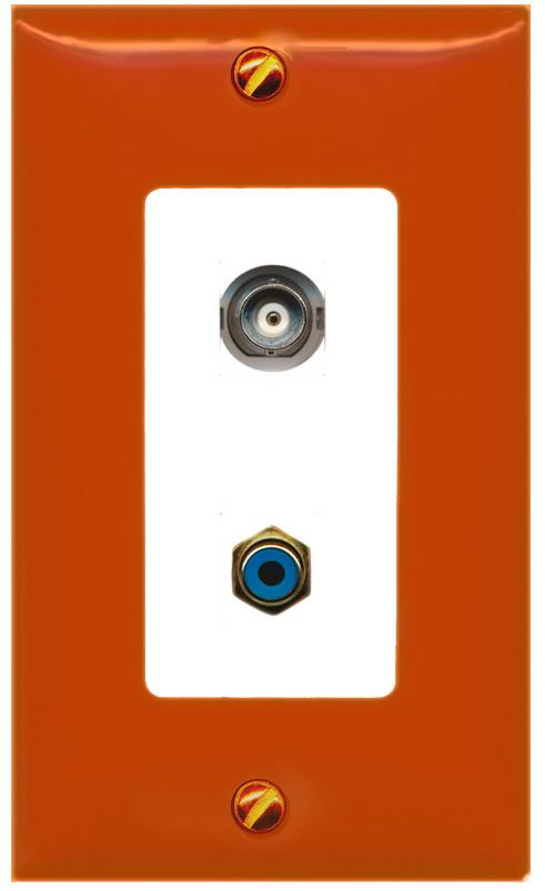 RiteAV BNC RCA-BLUE Wall Plate [Orange/White]