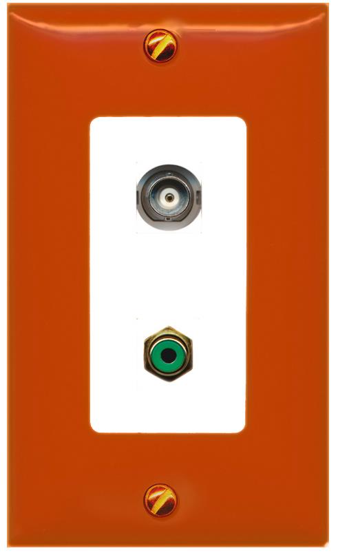 RiteAV BNC RCA-GREEN Wall Plate [Orange/White]