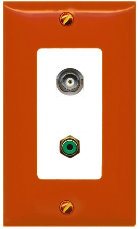 RiteAV BNC RCA-GREEN Wall Plate [Orange/White]