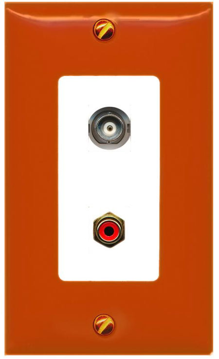 RiteAV BNC RCA-RED Wall Plate [Orange/White]