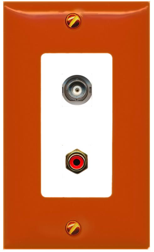 RiteAV BNC RCA-RED Wall Plate [Orange/White]