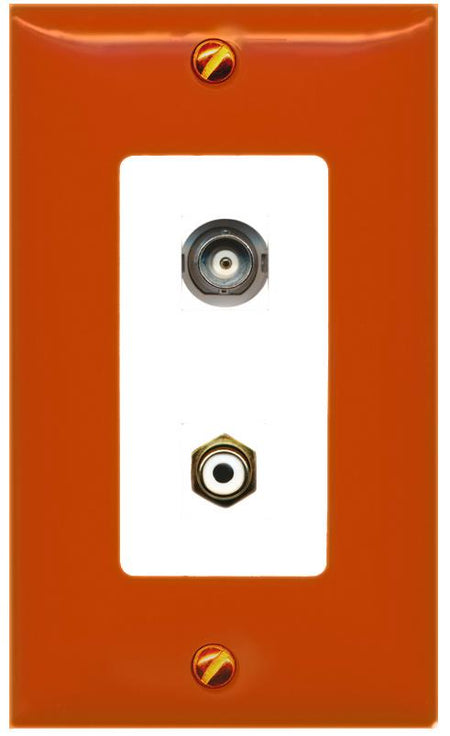 RiteAV BNC RCA-Orange/White Wall Plate [Orange/White]