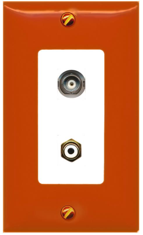 RiteAV BNC RCA-Orange/White Wall Plate [Orange/White]