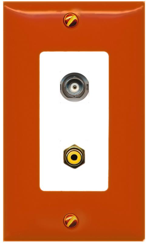 RiteAV BNC RCA-YELLOW Wall Plate [Orange/White]