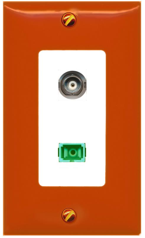 RiteAV BNC SC-APC-SX Wall Plate [Orange/White]