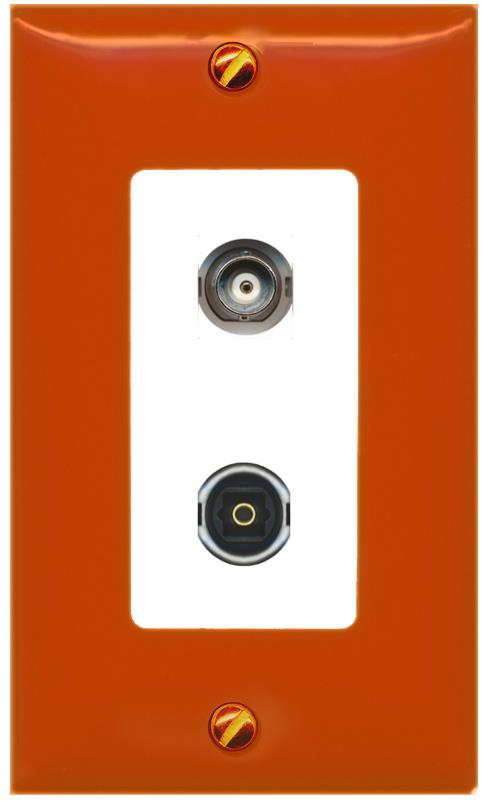 RiteAV BNC TOSLINK Wall Plate [Orange/White]