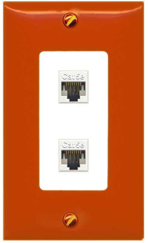 RiteAV 2 CAT5E Wall Plate [Orange/White]