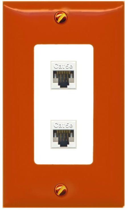 RiteAV 2 CAT5E Wall Plate [Orange/White]