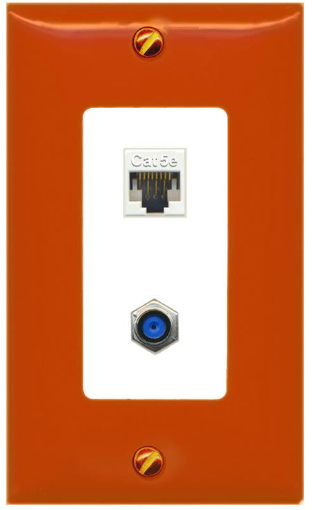 RiteAV CAT5E F81 Wall Plate [Orange/White]