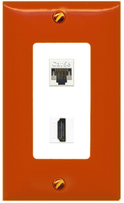 RiteAV CAT5E HDMI Wall Plate [Orange/White]