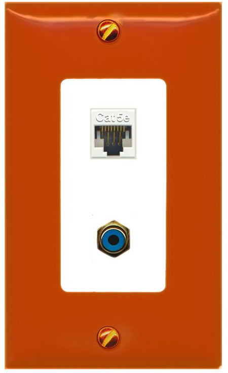 RiteAV CAT5E RCA-BLUE Wall Plate [Orange/White]