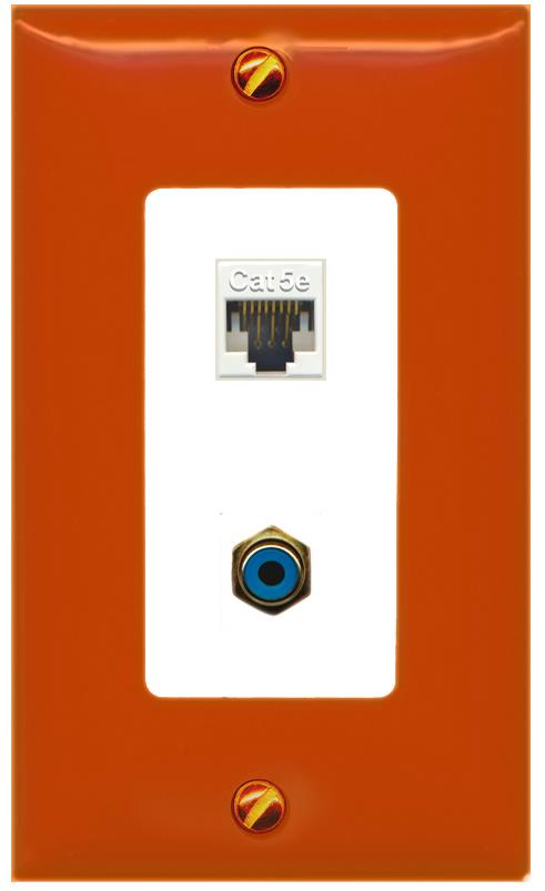 RiteAV CAT5E RCA-BLUE Wall Plate [Orange/White]