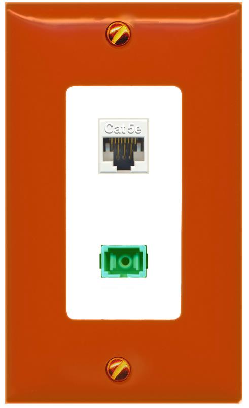 RiteAV CAT5E SC-APC-SX Wall Plate [Orange/White]