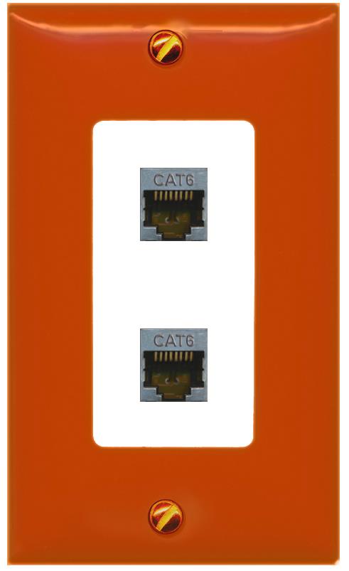 RiteAV 2 CAT6-SHIELDED Wall Plate [Orange/White]