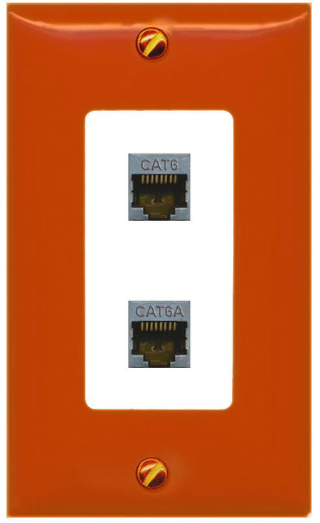 RiteAV CAT6-SHIELDED CAT6A Wall Plate [Orange/White]