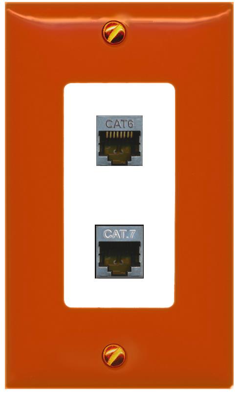 RiteAV CAT6-SHIELDED CAT7 Wall Plate [Orange/White]