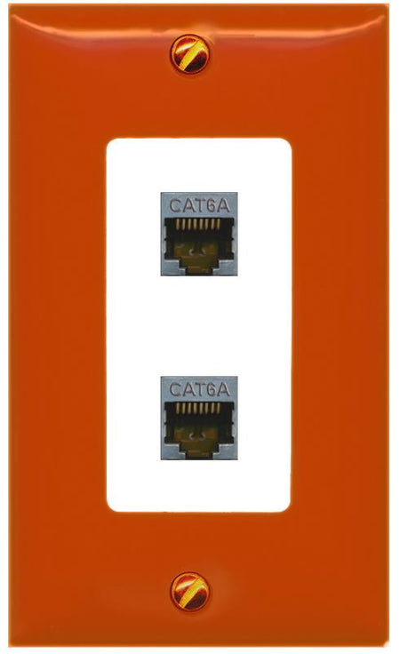 RiteAV 2 CAT6A Wall Plate [Orange/White]