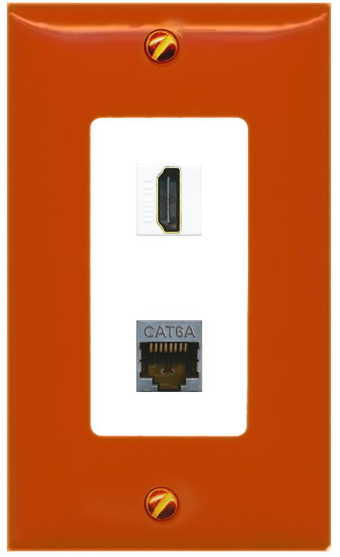 RiteAV CAT6A HDMI Wall Plate [Orange/White]