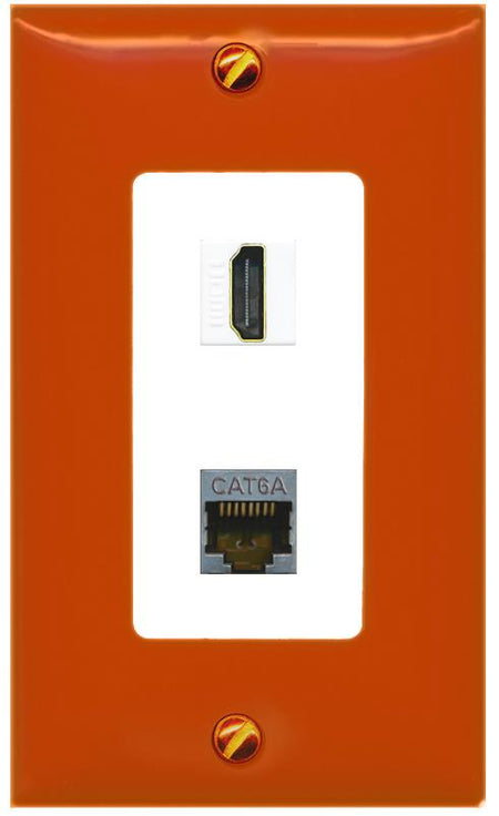 RiteAV CAT6A HDMI Wall Plate [Orange/White]