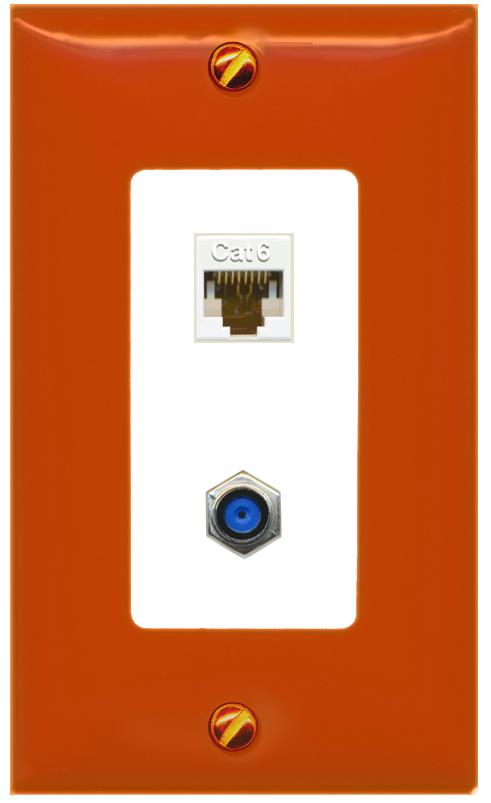 RiteAV CAT6 F81 Wall Plate [Orange/White]