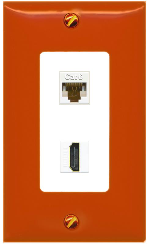 RiteAV CAT6 HDMI Wall Plate [Orange/White]