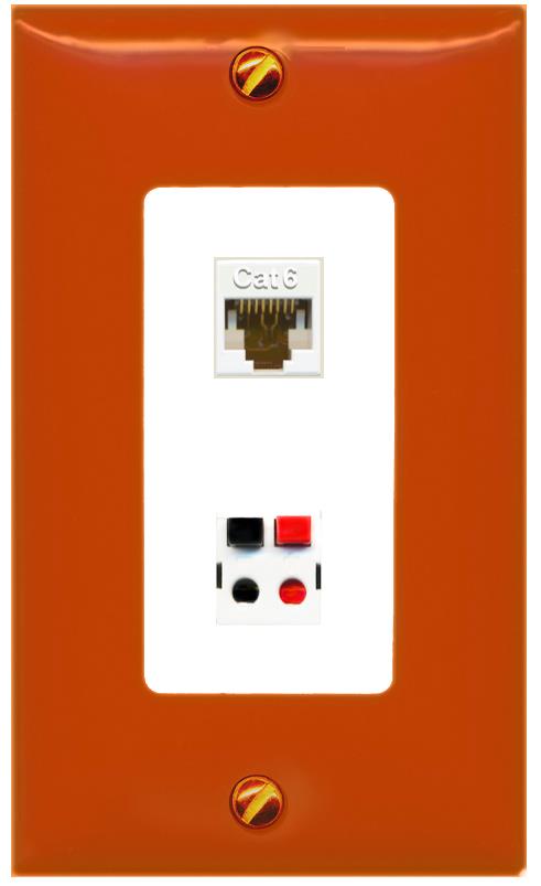 RiteAV CAT6 SPEAKER Wall Plate [Orange/White]