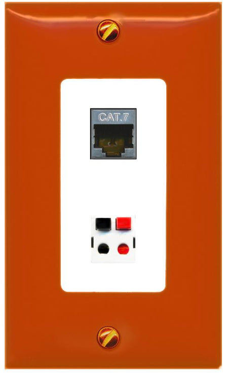 RiteAV CAT7 SPEAKER Wall Plate [Orange/White]