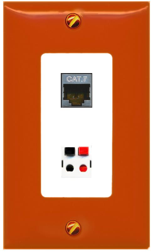 RiteAV CAT7 SPEAKER Wall Plate [Orange/White]