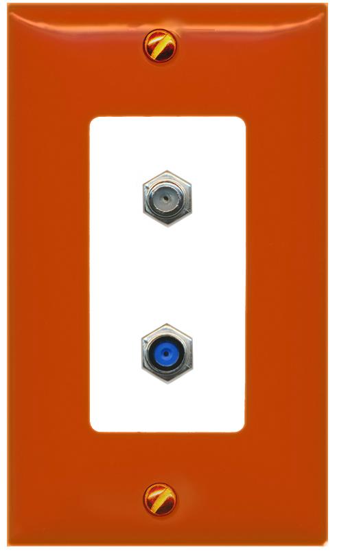 RiteAV COAX F81 Wall Plate [Orange/White]