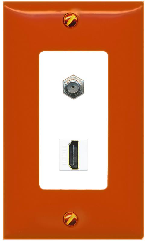 RiteAV COAX HDMI Wall Plate [Orange/White]
