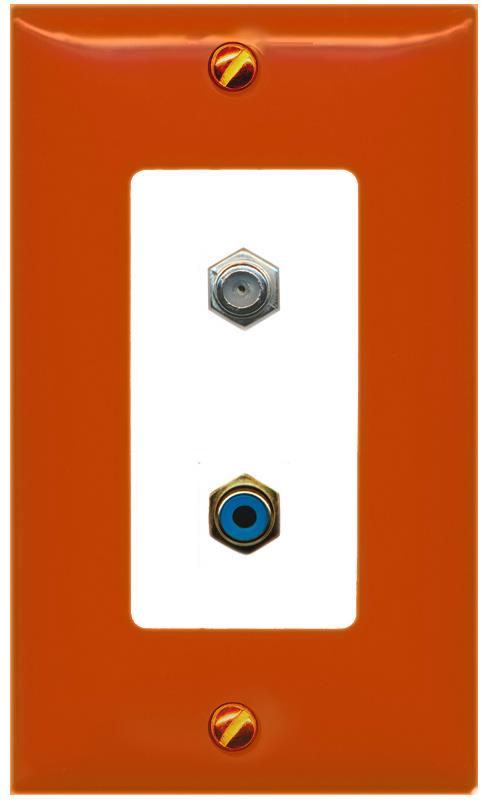 RiteAV COAX RCA-BLUE Wall Plate [Orange/White]