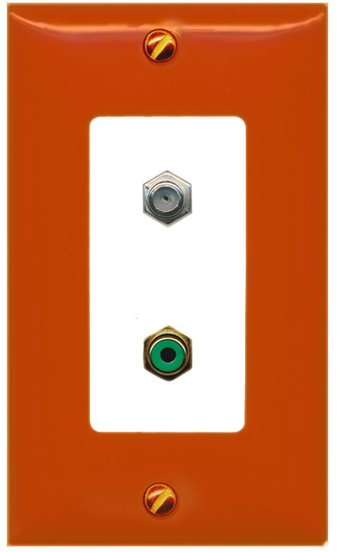 RiteAV COAX RCA-GREEN Wall Plate [Orange/White]