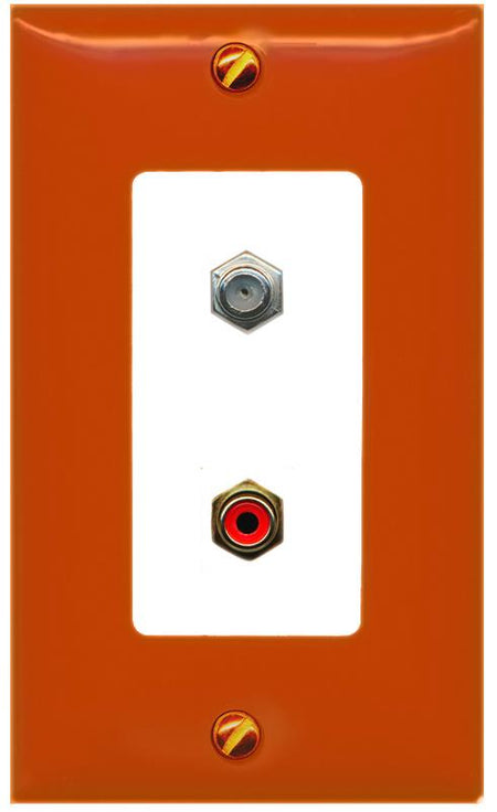 RiteAV COAX RCA-RED Wall Plate [Orange/White]