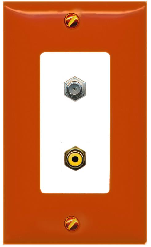 RiteAV COAX RCA-YELLOW Wall Plate [Orange/White]