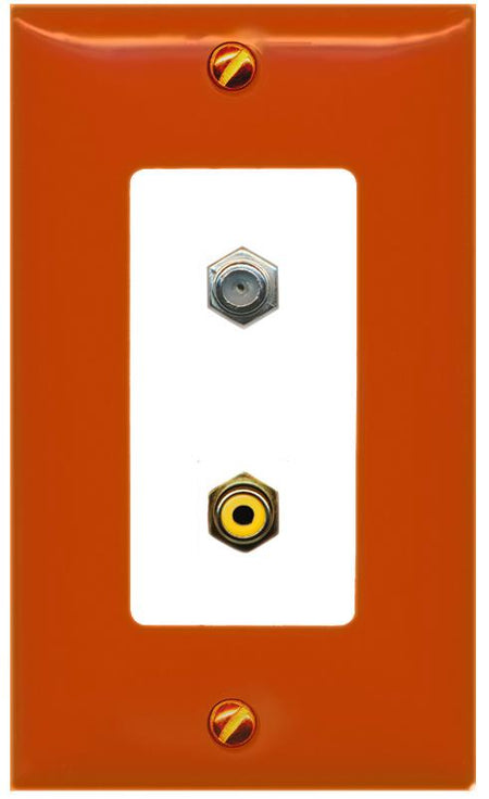 RiteAV COAX RCA-YELLOW Wall Plate [Orange/White]