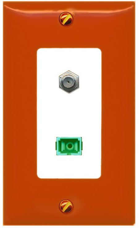 RiteAV COAX SC-APC-SX Wall Plate [Orange/White]