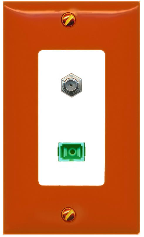 RiteAV COAX SC-APC-SX Wall Plate [Orange/White]