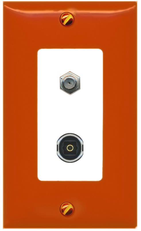 RiteAV COAX TOSLINK Wall Plate [Orange/White]