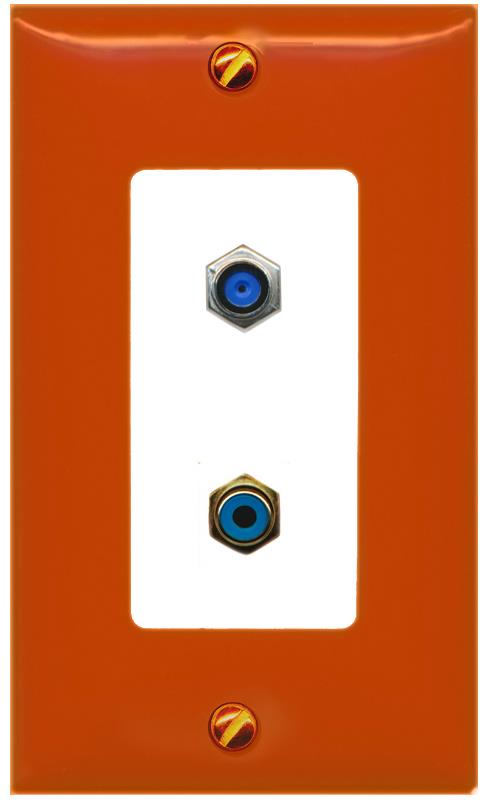 RiteAV F81 RCA-BLUE Wall Plate [Orange/White]