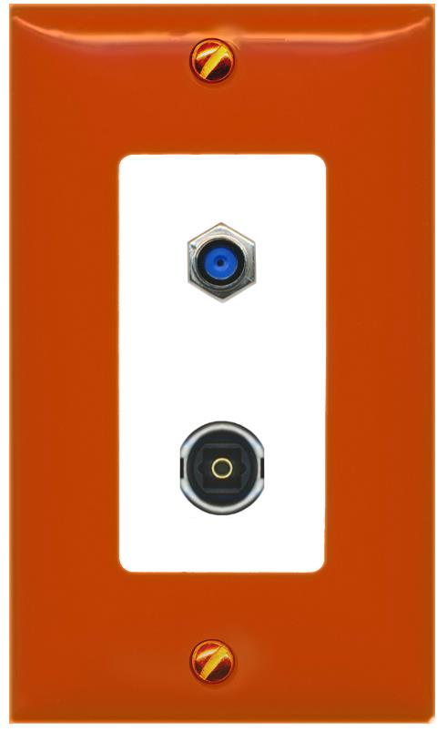 RiteAV F81 TOSLINK Wall Plate [Orange/White]