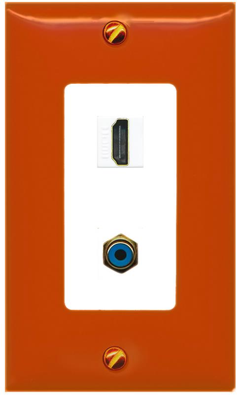 RiteAV HDMI RCA-BLUE Wall Plate [Orange/White]