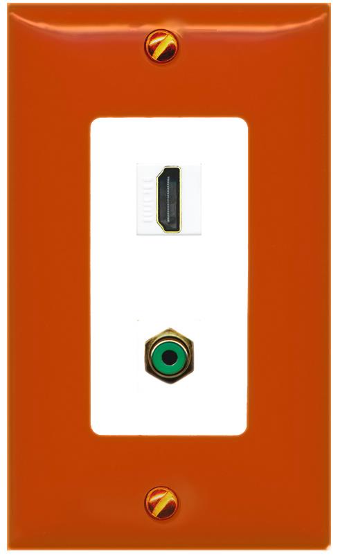 RiteAV HDMI RCA-GREEN Wall Plate [Orange/White]