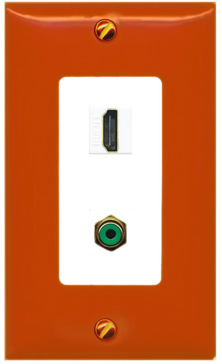 RiteAV HDMI RCA-GREEN Wall Plate [Orange/White]