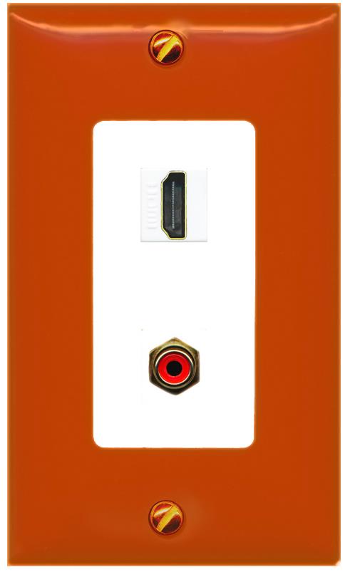 RiteAV HDMI RCA-RED Wall Plate [Orange/White]